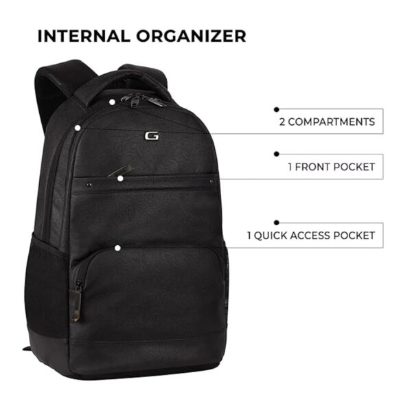 Gear Vintage2 28L Medium Faux Leather Water Resistant Anti Theft Laptop Backpack 2 - LXINDIA.COM