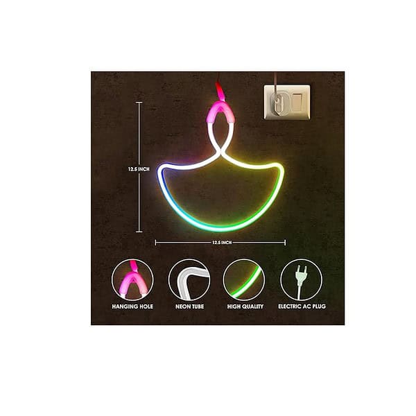 Gesto Diwali Diya Neon Sign Strip lights LED Neon Strip Rope Lights Electric AC Plug Multicolor A - LXINDIA.COM