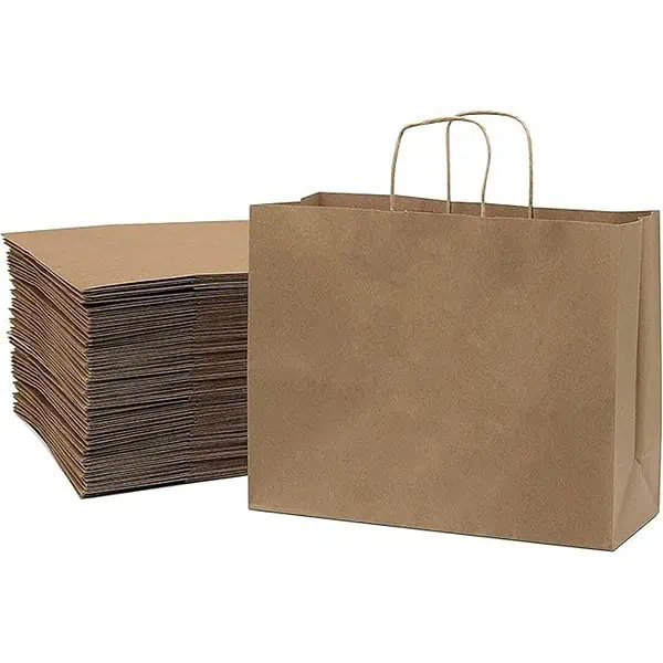 Gitanjali Paper Curves Disposable Paper Bags Brown 16 12 5 inches 25 pcs - LXINDIA.COM