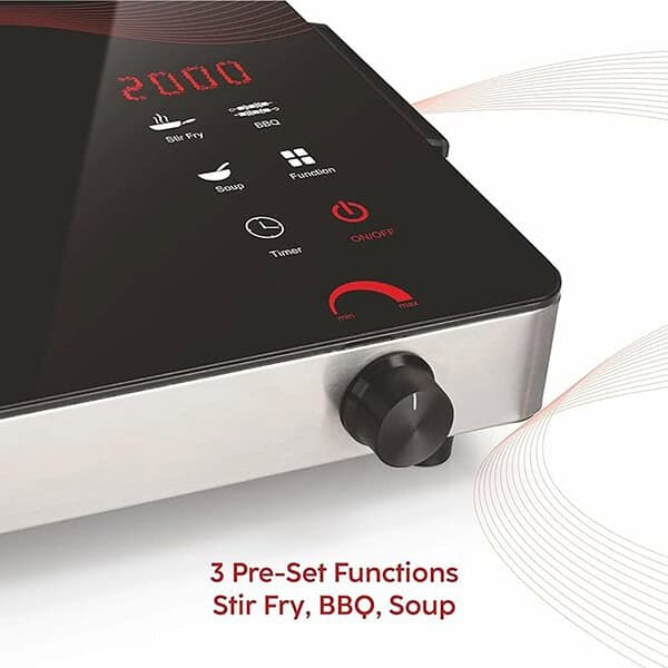 Glen Infrared Induction Stoves 2000w with 3 Preset Cooking Functions 2 - LXINDIA.COM