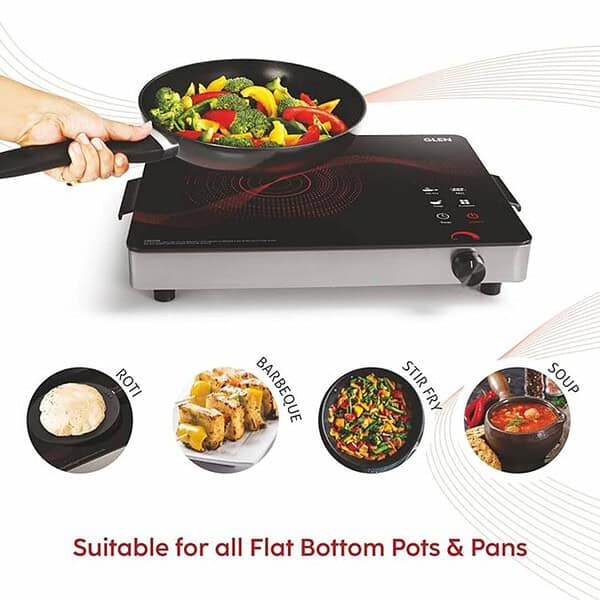 Glen Infrared Induction Stoves 2000w with 3 Preset Cooking Functions 3 - LXINDIA.COM