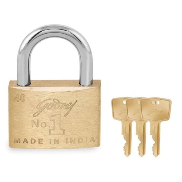 Godrej No1 Square Padlock for Door Brass Finish Lock for Main Door with 3 Keys Gold Pack of 1 - LXINDIA.COM