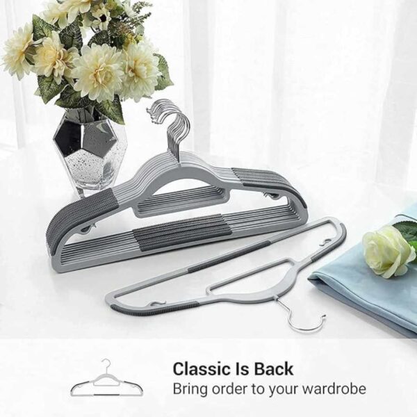 Golden bird 12 Pcs Plastic Hangers Clothes Hangers Grey 3 - LXINDIA.COM