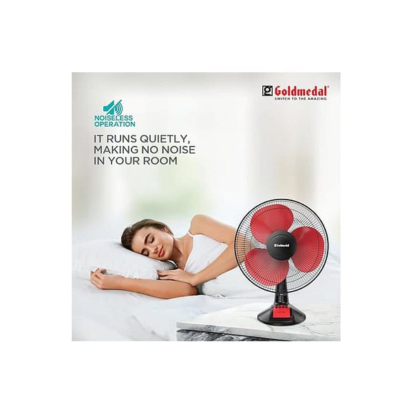 Goldmedal Dyno 400 mm Table Fan Red BlackA - LXINDIA.COM