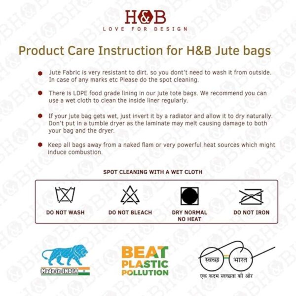 H B Mens Printed Jute Tiffin Bag with Zip Grey Medium 2 1 - LXINDIA.COM