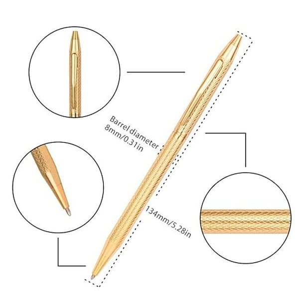 HAYMAN Gold Plated Sleek Ball Pen with Box Pack of 12 - LXINDIA.COM