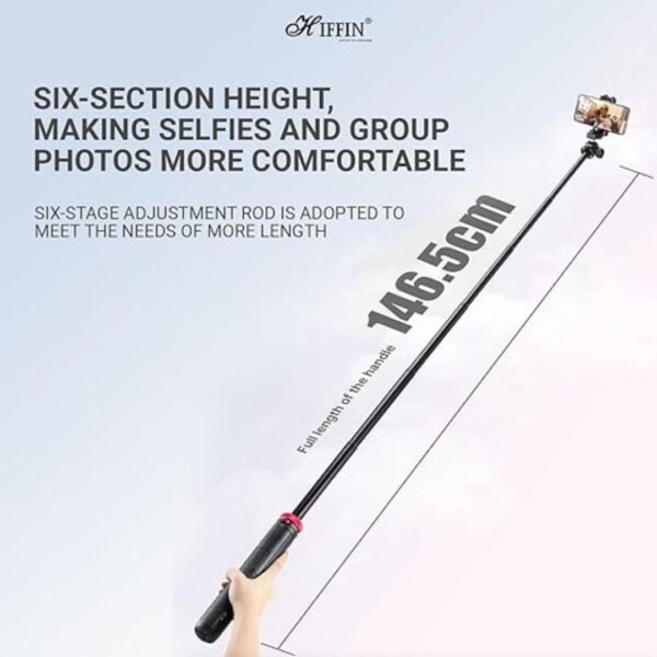 HIFFIN HTR44 Extendable Phone Tripod with Bluetooth Button1 - LXINDIA.COM