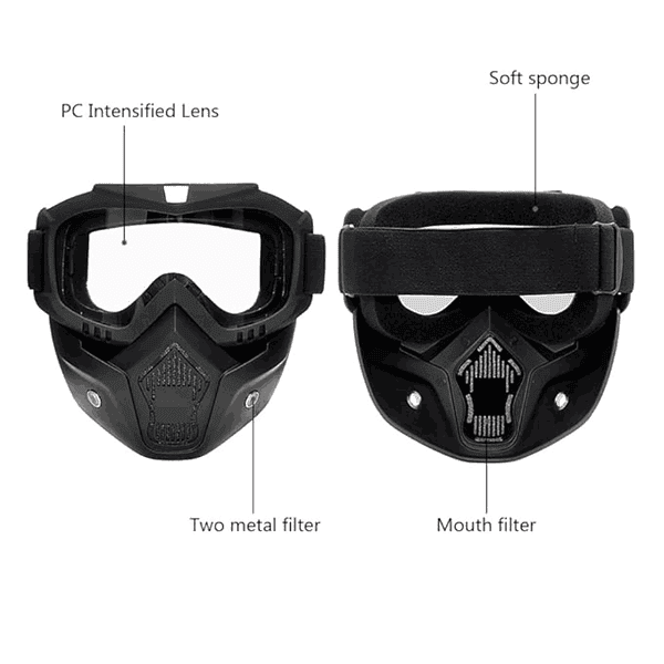 HMV MALL Motorcycle Helmet Riding Goggles Glasses With Removable Face Mask1 - LXINDIA.COM