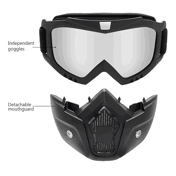 HMV MALL Motorcycle Helmet Riding Goggles Glasses With Removable Face Mask2 - LXINDIA.COM