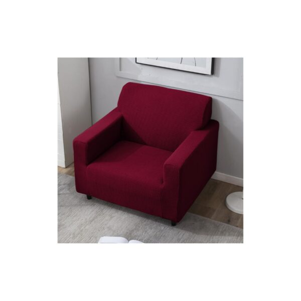 HOKIPO 200 GSM 1 Seater Thick Jacquard Elastic Sofa Cover 1 seat Wine - LXINDIA.COM