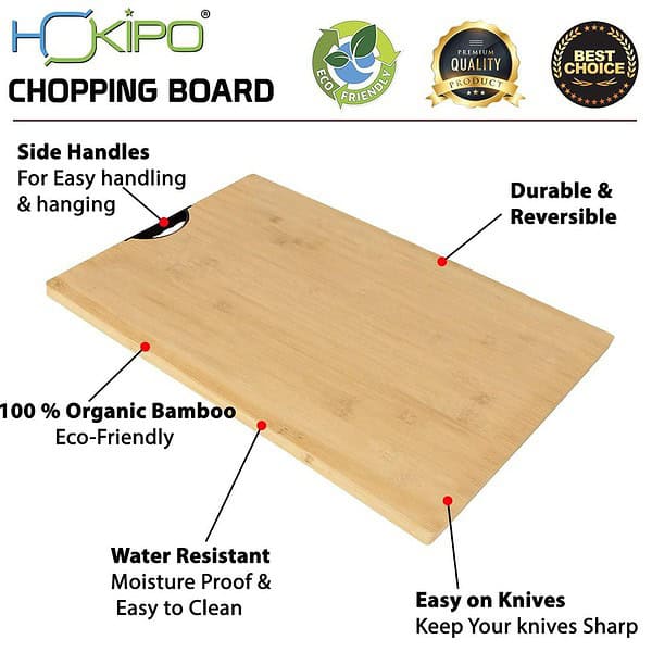 HOKIPO Bamboo Wooden Jumbo Chopping Cutting Board AR37892 - LXINDIA.COM