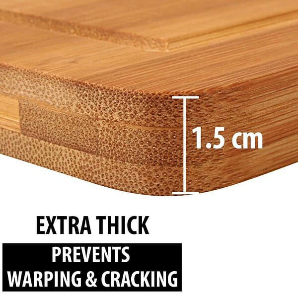 HOKIPO Large Thick Bamboo Wood Chopping Board 40x28 x1.5 cm1 - LXINDIA.COM