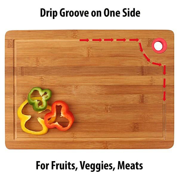 HOKIPO Large Thick Bamboo Wood Chopping Board 40x28 x1.5 cm2 - LXINDIA.COM