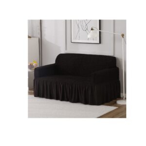 HOKIPO Stretchable Elastic 2 Seater sofa coverBlack - LXINDIA.COM