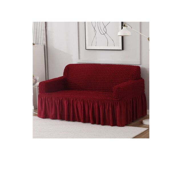 HOKIPO Stretchable Elastic 2 Seater sofa coverCherry Red 1 1 - LXINDIA.COM