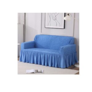 HOKIPO Stretchable Elastic 2 Seater sofa coverSky Blue - LXINDIA.COM