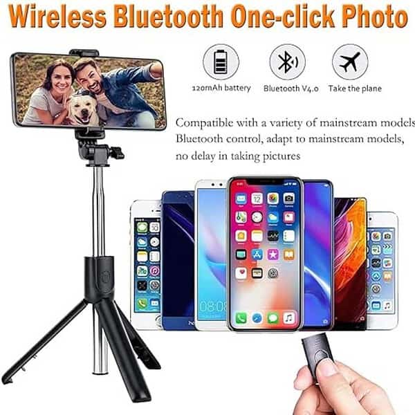 HOLD UP Extendable Selfie Stick with Wireless Remote and Tripod Stand1 - LXINDIA.COM