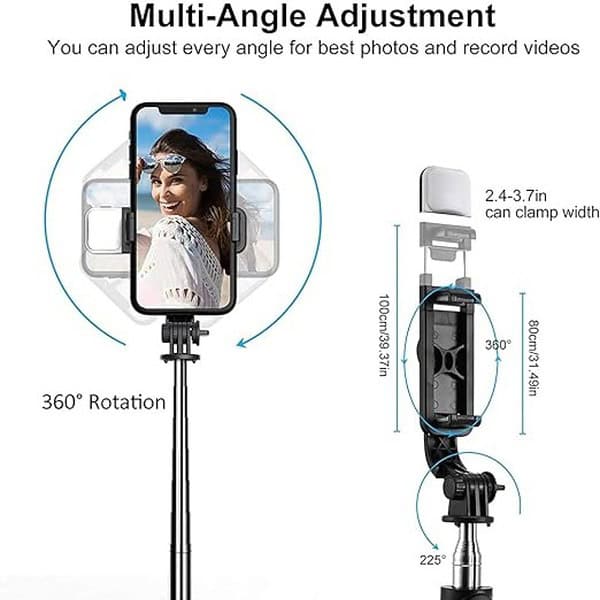 HOLD UP Selfie Stick with LED Fill Light3 - LXINDIA.COM