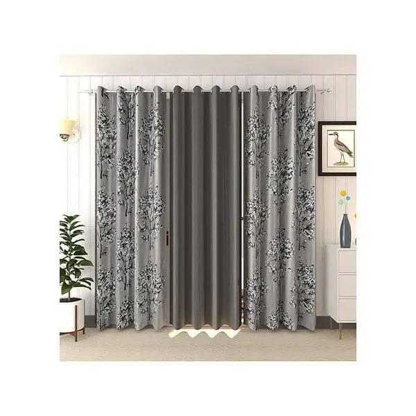 HOME UTSAV Premium 3 Piece Curtains for Long Door 9 Feet Grey - LXINDIA.COM