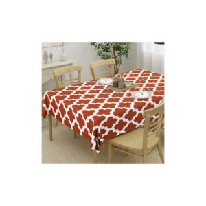 HOMEMONDE 4 Seater Table Cloth 40 60 Inches Rust Quatrefoil 101 152 CM - LXINDIA.COM