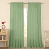 HOMEMONDE Cotton Curtains Sheer Taxture Linen Set of 2 7 Feet Mint Green - LXINDIA.COM