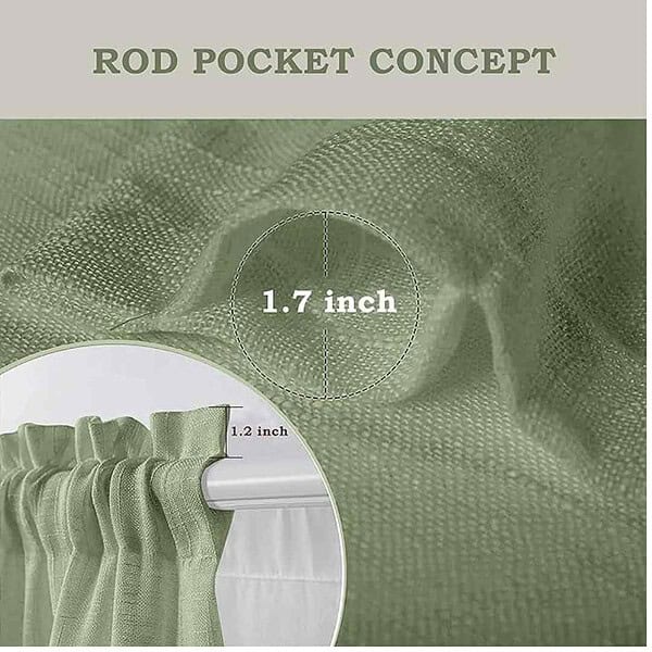 HOMEMONDE Cotton Curtains Sheer Taxture Linen Set of 2 7 Feet Mint Green 3 - LXINDIA.COM