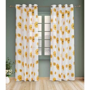 HOMEMONDE Light Filtering Door 7 Feet Grommet Curtains Set Of 2 84 Inches - LXINDIA.COM