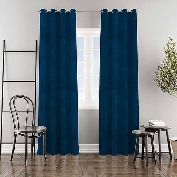 HOMEMONDE Set of 2 Velvet Curtains Long Door 9 Feet blue 2 - LXINDIA.COM