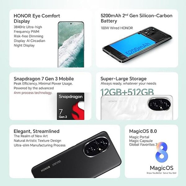 HONOR 200 5G 8GB 256GB Moonlight White2 - LXINDIA.COM