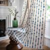 HUESLAND Cotton Curtains for Windows 5 feet Long Window 5 x 4 ft Blue Vertical Stripes - LXINDIA.COM