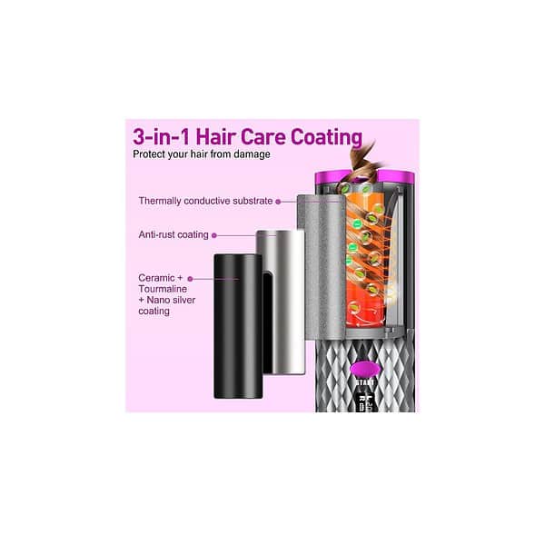 Hair Curler Cordless Automatic Auto Rotating SDT 3 D - LXINDIA.COM