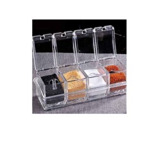 Happy Hevan 4 Grid Acrylic Spice Organizer - LXINDIA.COM