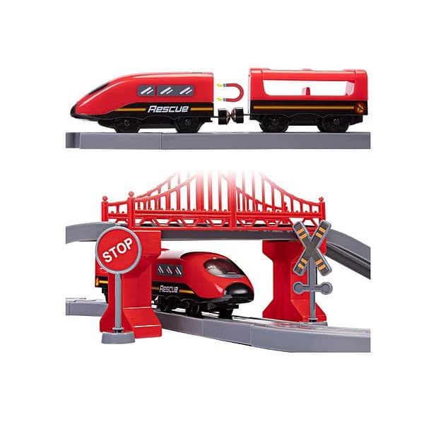 Happy Hues DIY Train Police Rescue Theme 66 Pcs Red 1 - LXINDIA.COM