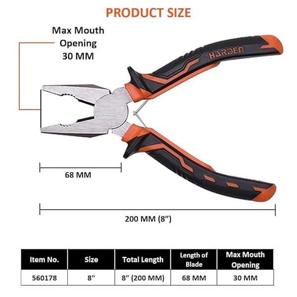 Harden 8inch Combination Plier1 - LXINDIA.COM