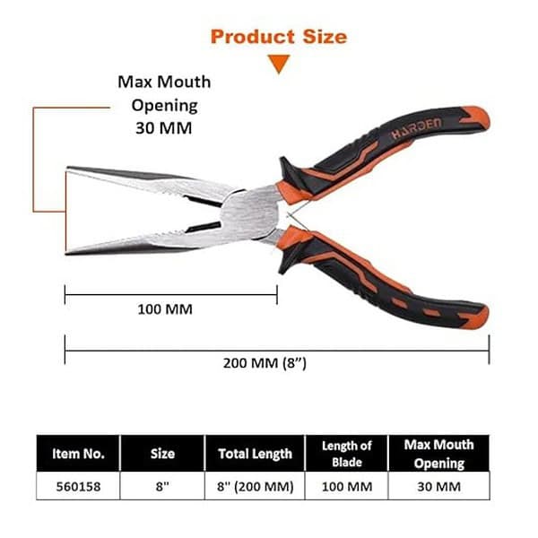 Harden 8inch Professional Long Nose Plier1 - LXINDIA.COM