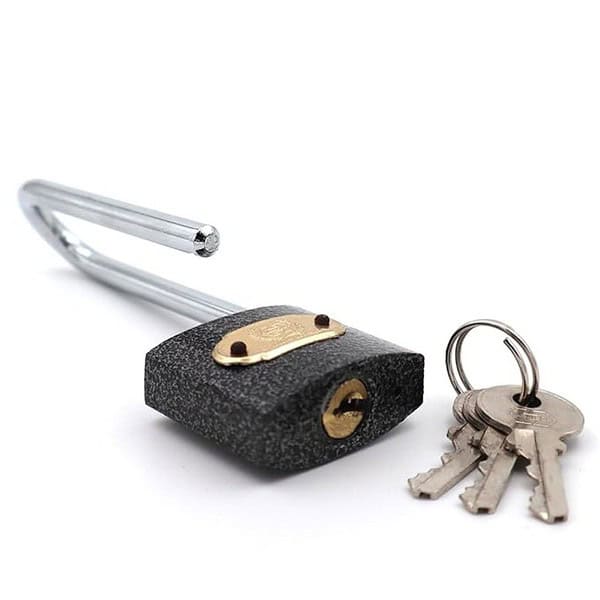 Harrison C I LS 0323 Cast Iron Body and Mild Steel Long Shackle 3 pin with 3 Key Padlock Grey 1 - LXINDIA.COM