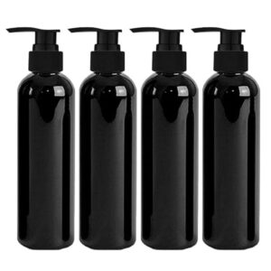 Harrods Empty Shampoo Pump Bottles Refillable Dispenser Black 4pc - LXINDIA.COM