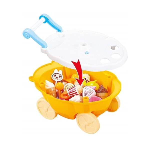 Hasper Tex Ice Cream Candy Cart Pretend Play Food Dessert Kitchen Set Yellow03 - LXINDIA.COM