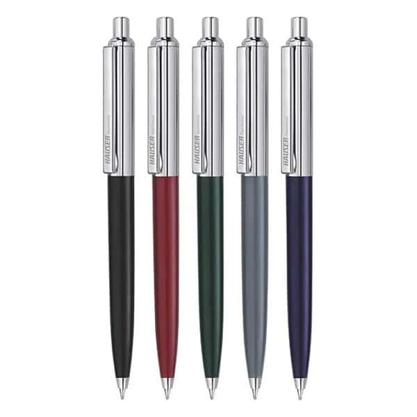 Hauser Berlin Half Metal Ball Pen Box Pack Blue Ink Pack of 5 - LXINDIA.COM