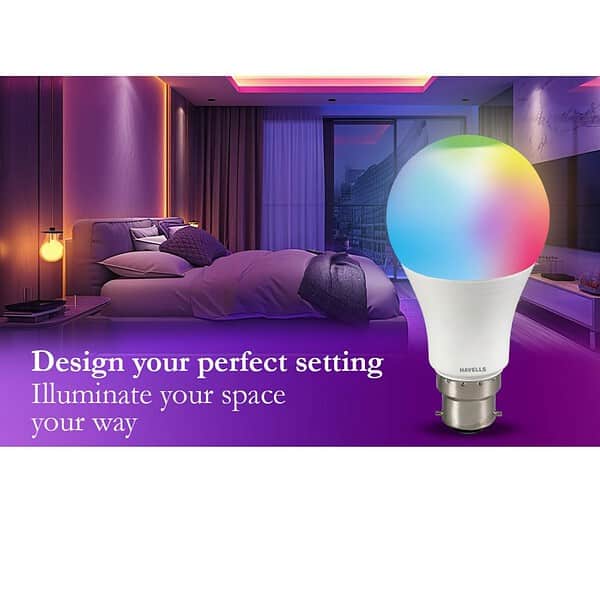 Havells Glamax 9W B22 WiFi LED Smart Bulb with Music Sync Function 16M Colours 2 - LXINDIA.COM