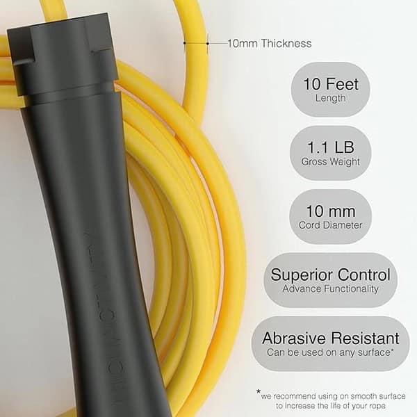 High Activity Polyvinyl Chlorine Adjustable Heavy Jump Rope For Men Women Children Yellow 1 - LXINDIA.COM