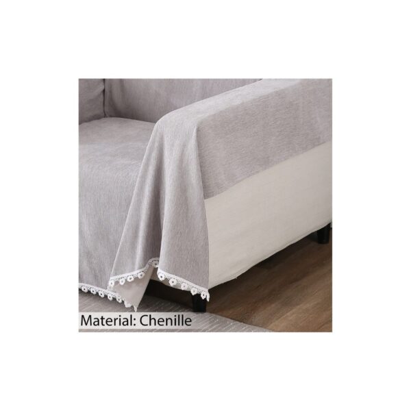 Hokipo Chenille 4 Seater Sofa CoverGray - LXINDIA.COM