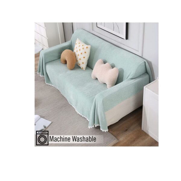 Hokipo Chenille 4 Seater Sofa CoverGreen - LXINDIA.COM