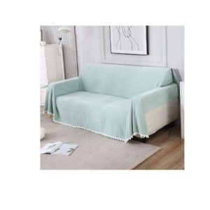 Hokipo Chenille 4 Seater Sofa CoverGreen c - LXINDIA.COM