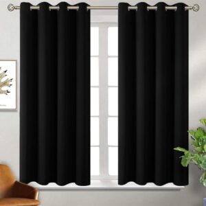 Homestan Blackout Curtains 5 Feet Long Set of 2 Room Darkening Window Curtain Black - LXINDIA.COM