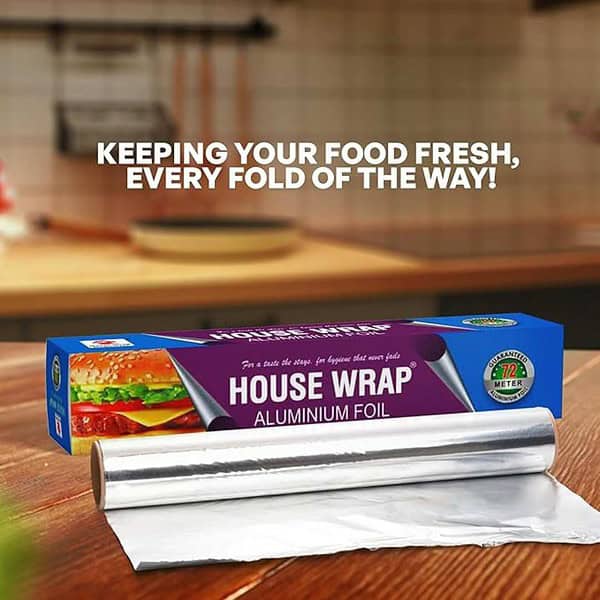 House Wrap Aluminium Foil 72 Meters for Food Packing Pack of 1 2 - LXINDIA.COM