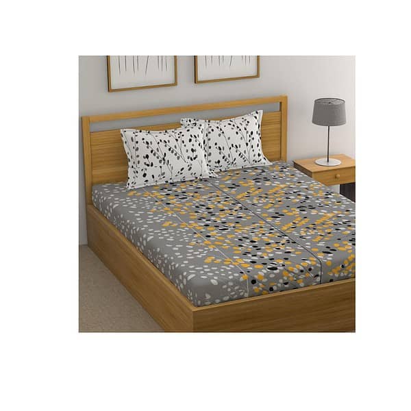 Huesland CottonKing Size Bedsheet Gray - LXINDIA.COM