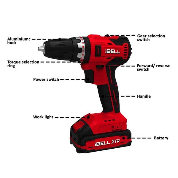 IBELL One Power Series Cordless Impact Drill Brushless Bd20 38 20V2 - LXINDIA.COM