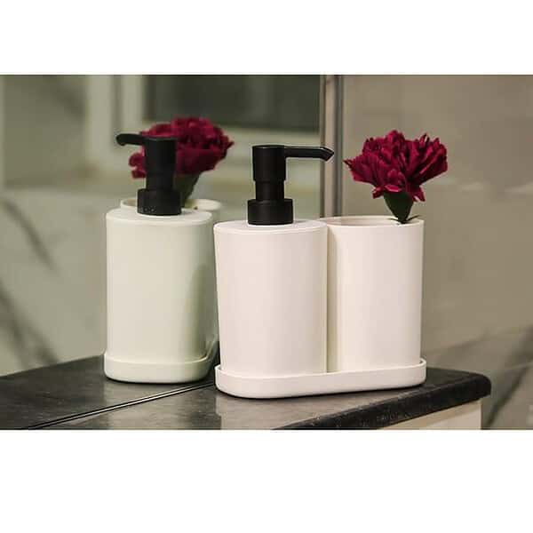 IKEA Plastic Soap Dispenser Set of 3 White Black 1 1 - LXINDIA.COM