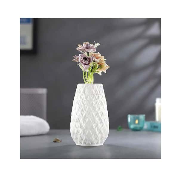 INDULGE HOMES White Ceramic Vase for Home Decor - LXINDIA.COM